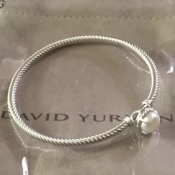 Davi Yurman Sterling Silver Cable 3mm Chatelaine W Pearl Size Small - Picture 2 of 7